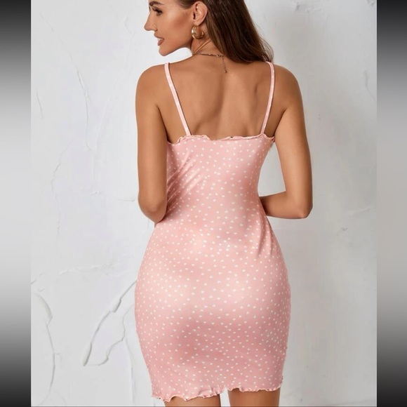 Pink Confetti Heart Backless Bodycon Dress - Picture 7 of 9